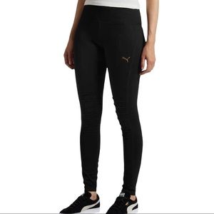 Puma black athletic leggings mesh type detail size medium
